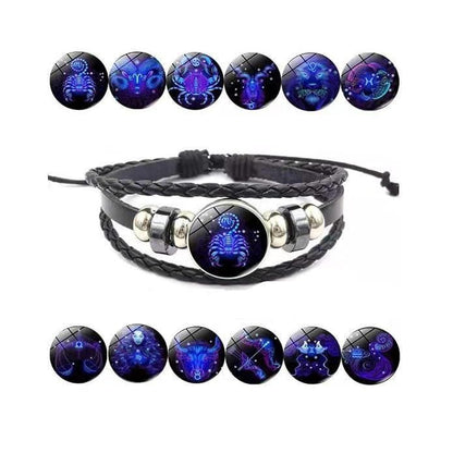 🎉Zodiac Constellations Luminous Starry Sky Punk Style Bracelet for All ⭐🌙