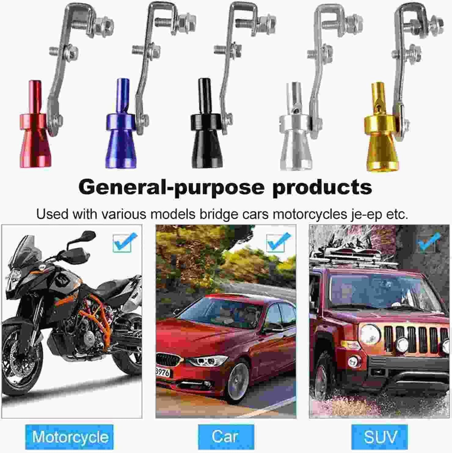 Medium Universal Turbo Sound Noise Exhaust Muffler Pipe Whistle Valve🚗💨